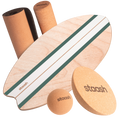 STAASH Balance Board Pro Kit in Green – board, roller, half-sphere, ball & cork mat #color-green