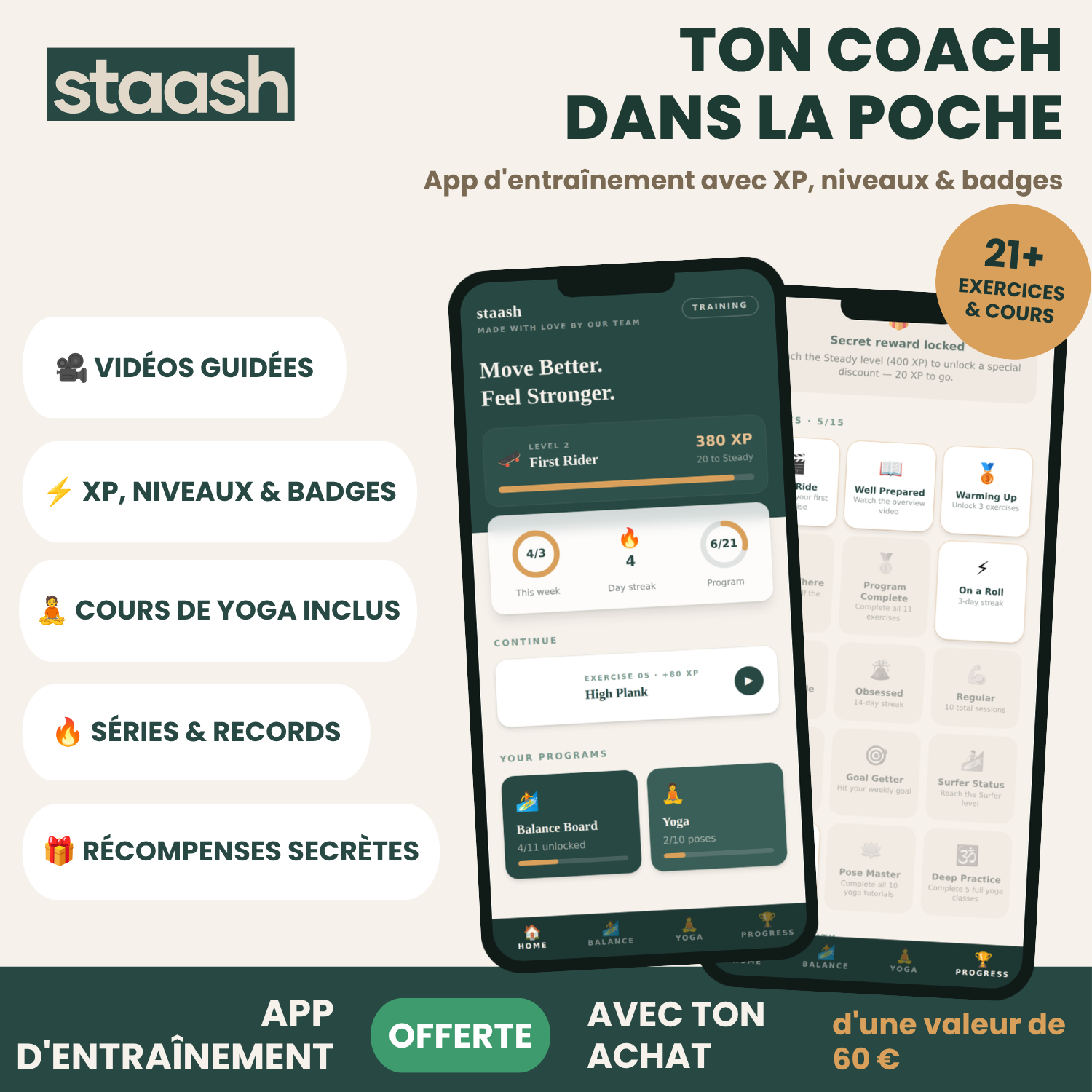 Ton coach dans ta poche – appli d'entraînement offerte