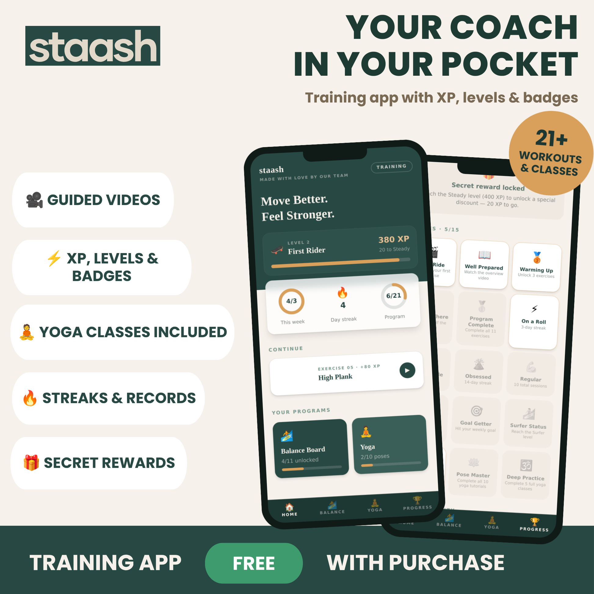 Your coach in your pocket – free training app