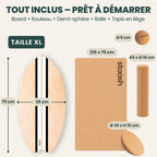 Tout inclus – board, rouleau, demi-sphère, balle et tapis en liège, taille XL 79 × 39 cm #locale-fr #color-black