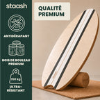 Qualité premium – balance board STAASH en bouleau antidérapant, ultra-résistant jusqu'à 150 kg #locale-fr #color-black