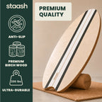 Premium quality – anti-slip STAASH balance board in birch wood, ultra-durable up to 330 lbs #locale-en #color-black