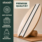 Premium Qualität – rutschfestes STAASH Balance Board aus Birkenholz, ultra-belastbar bis 150 kg #locale-de #color-black