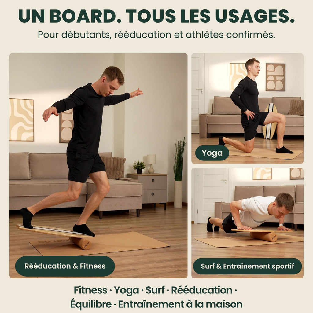 Un board, tous les usages – fitness, yoga, surf, rééducation, équilibre et entraînement à la maison #locale-fr