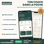 Ton coach dans la poche – appli d'entraînement STAASH Premium offerte avec ton achat, 21+ exercices, XP et niveaux, valeur 119 €/an #locale-fr