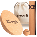 STAASH cork balance disc kit – 30 cm disc, massage ball, mini mat and carry bag