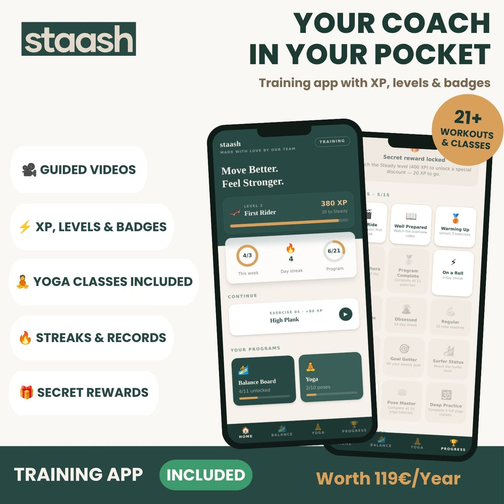Your coach in your pocket – STAASH Premium training app included, 21+ workouts, XP and levels, worth €119/year #locale-en #not-us #not-gb