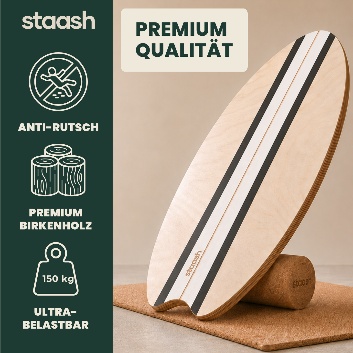 Premium Qualität – Anti-Rutsch Birkenholz