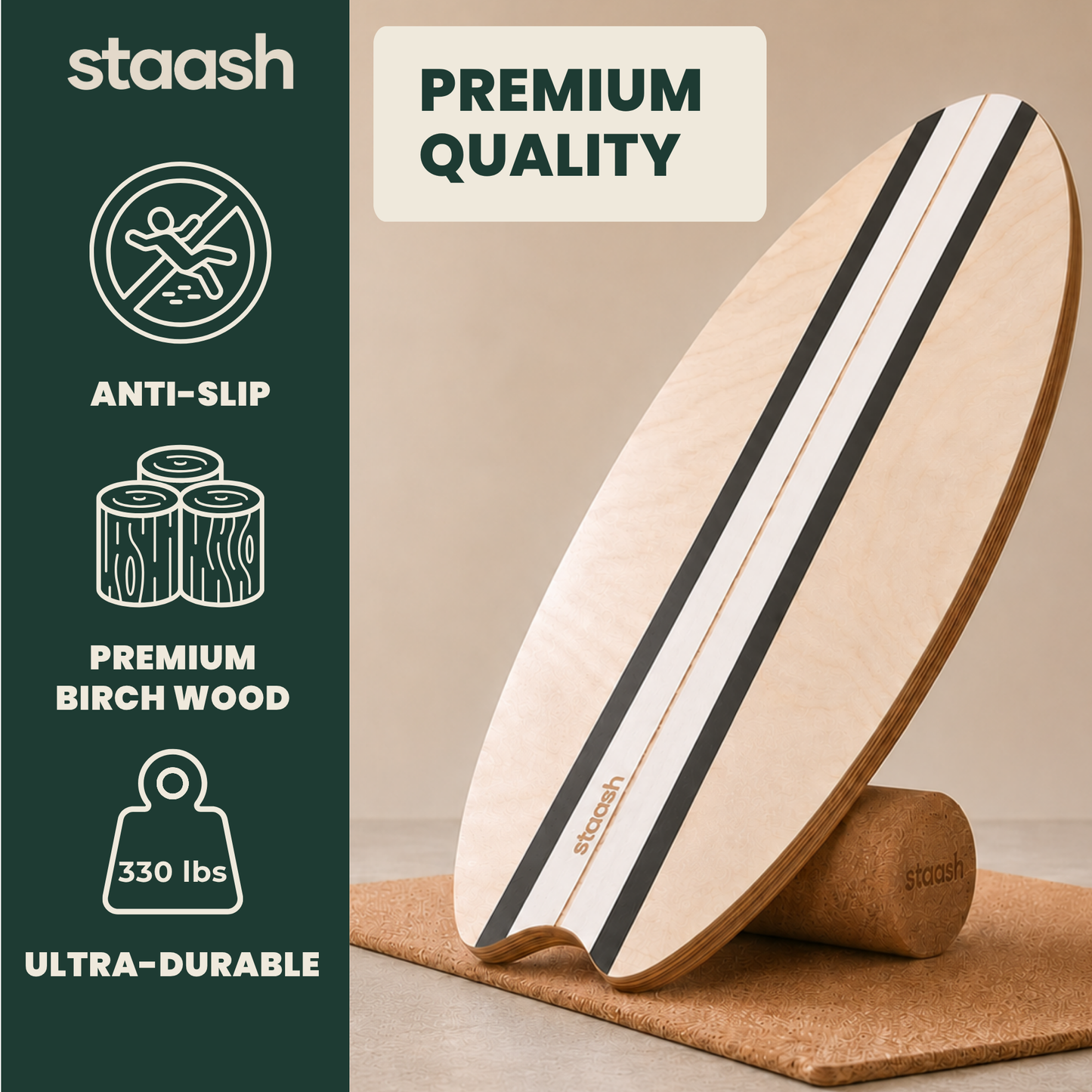 Premium quality – anti-slip birch wood