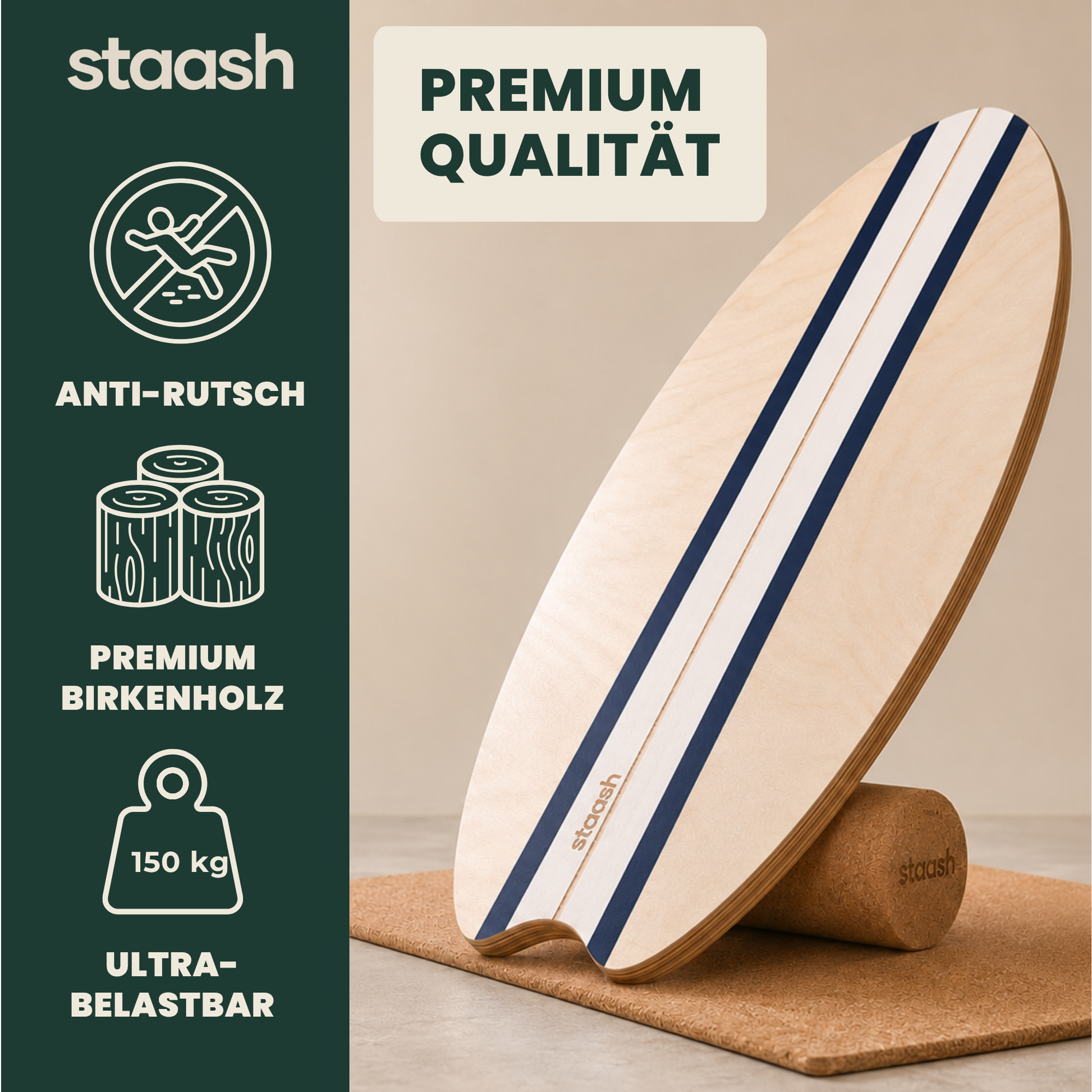Premium Qualität – Anti-Rutsch Birkenholz