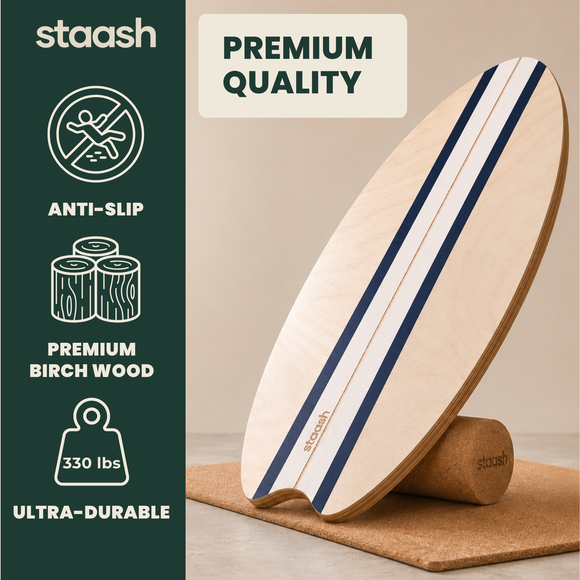 Premium quality – anti-slip birch wood