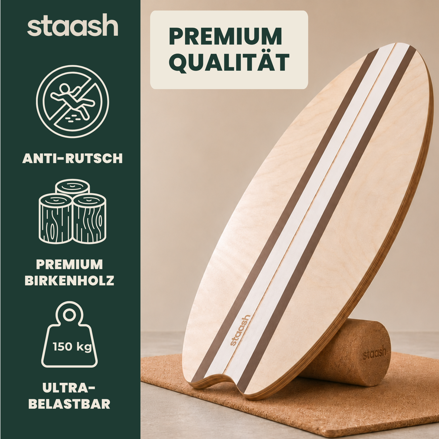 Premium Qualität – Anti-Rutsch Birkenholz