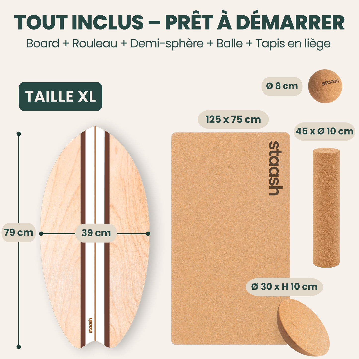 Tout inclus – dimensions du kit XL