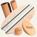STAASH Balance Board Pro Kit in Green – board, roller, half-sphere, ball & cork mat #locale-en #color-green