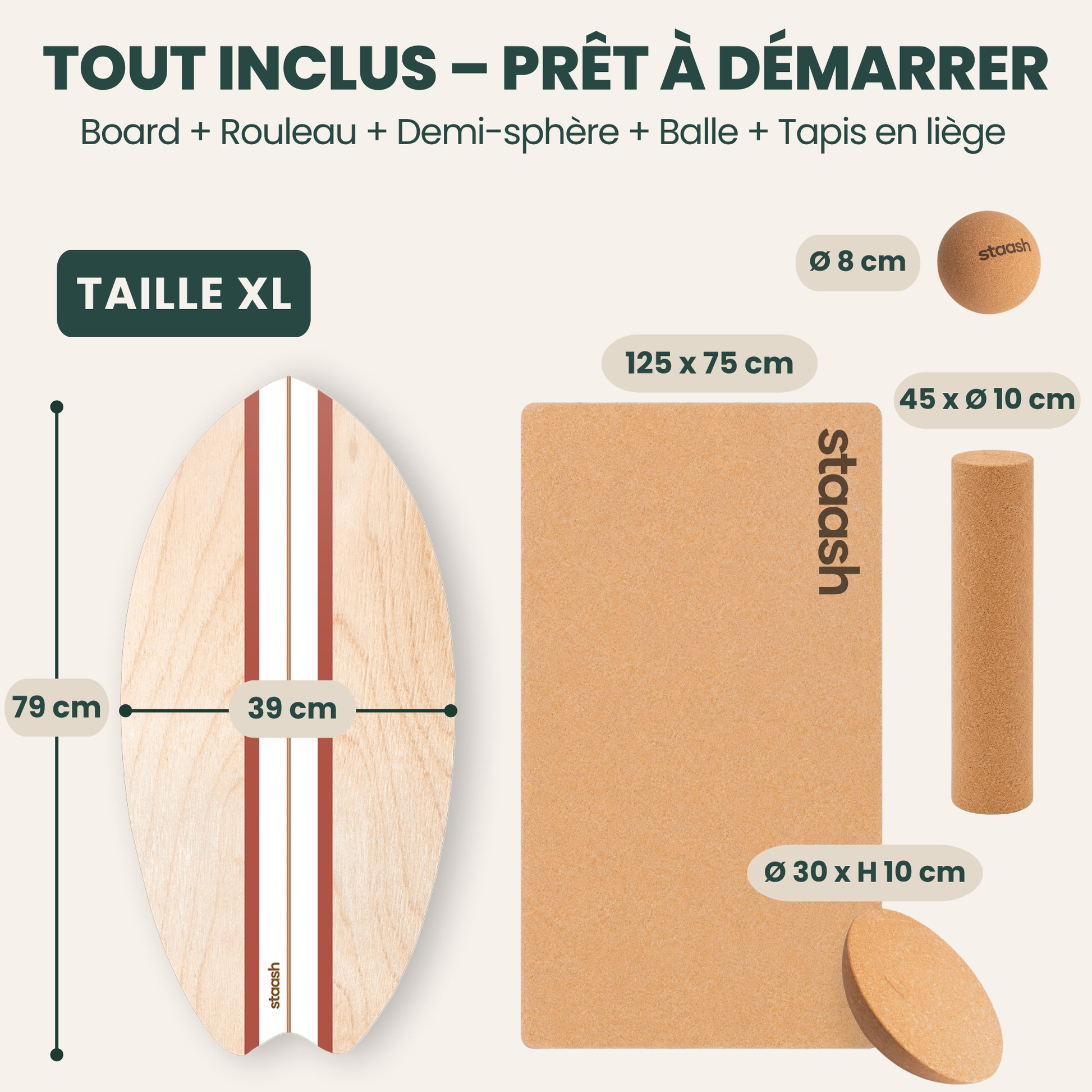 Tout inclus – dimensions du kit XL