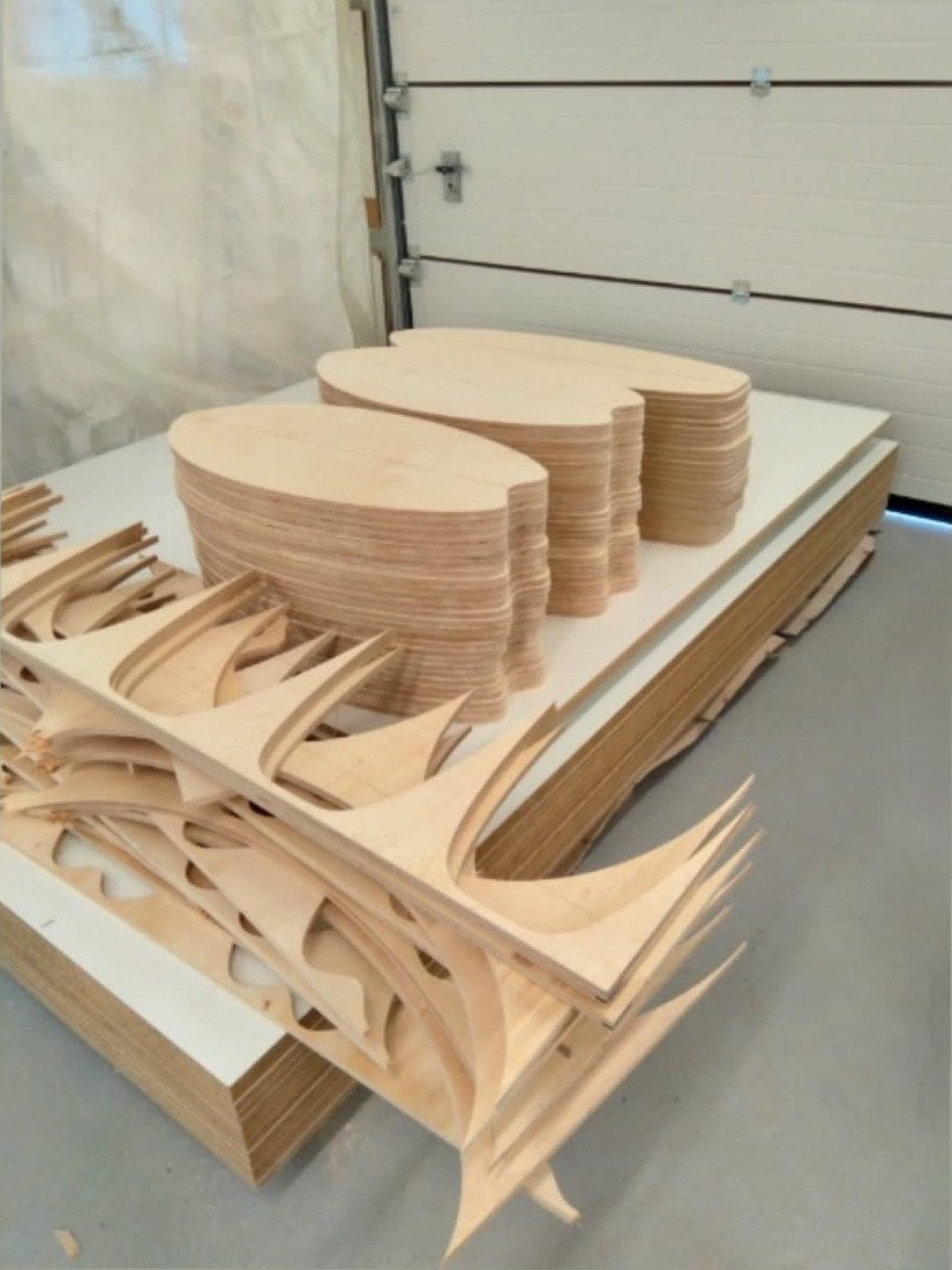 Plateaux juste découpés à l'atelier