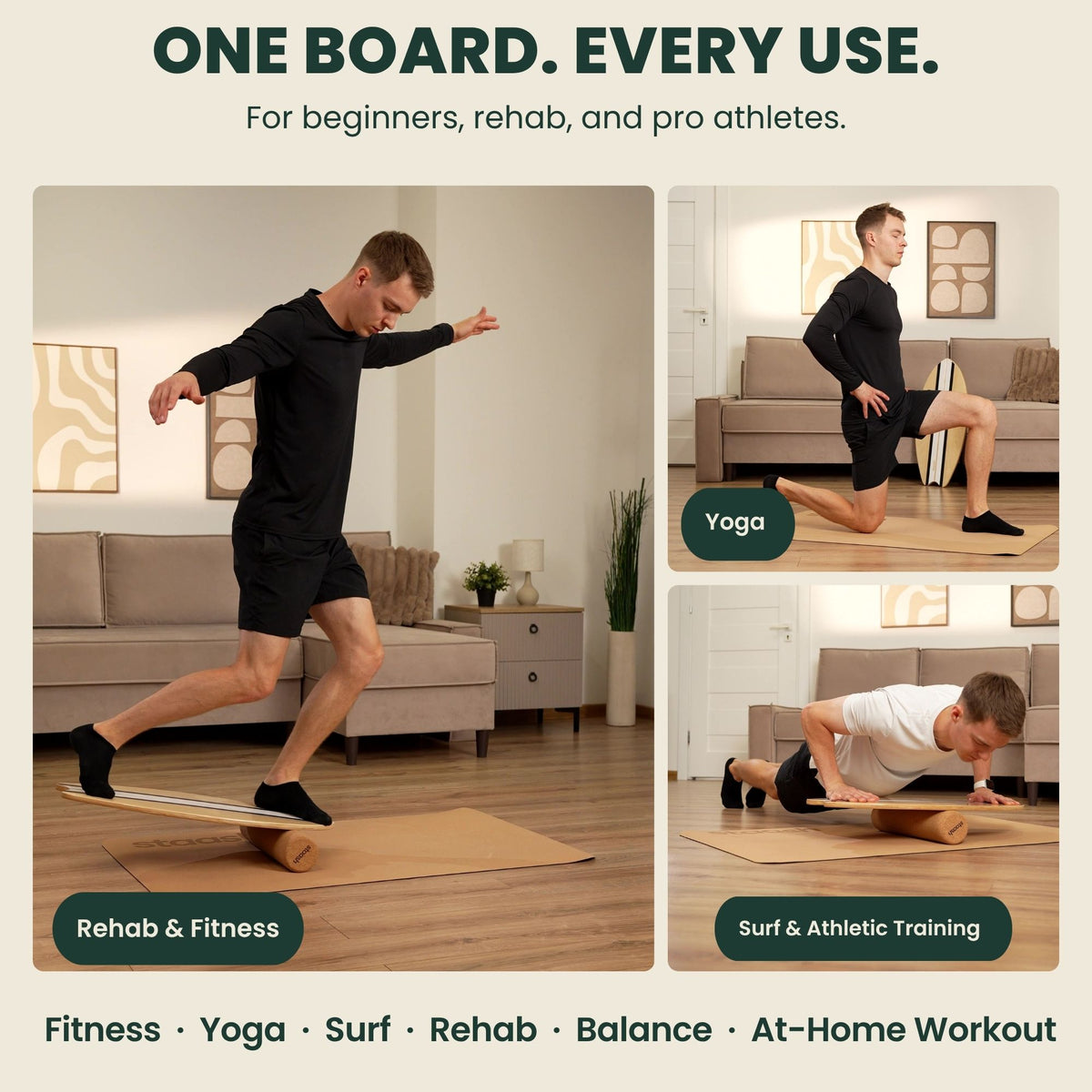 One board, every use – fitness, yoga, surf, rehab, balance and at-home workout #locale-en