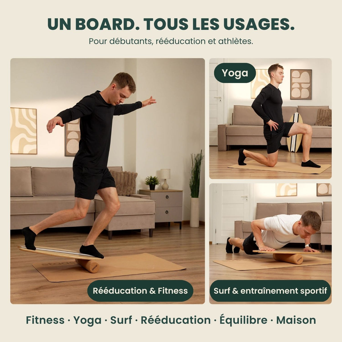 Un board, tous les usages – fitness, yoga, surf, rééducation, équilibre et entraînement à la maison #locale-fr