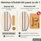 Welches STAASH-Kit passt zu dir – Starter-Kit mit Board, Korkrolle und Ball oder Premium-Kit mit Massageball und Korkmatte #locale-de #color-black