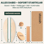 Alles dabei – Board, Rolle, Halbkugel, Ball und Korkmatte, alles aus 100% Naturkork #locale-de #color-green