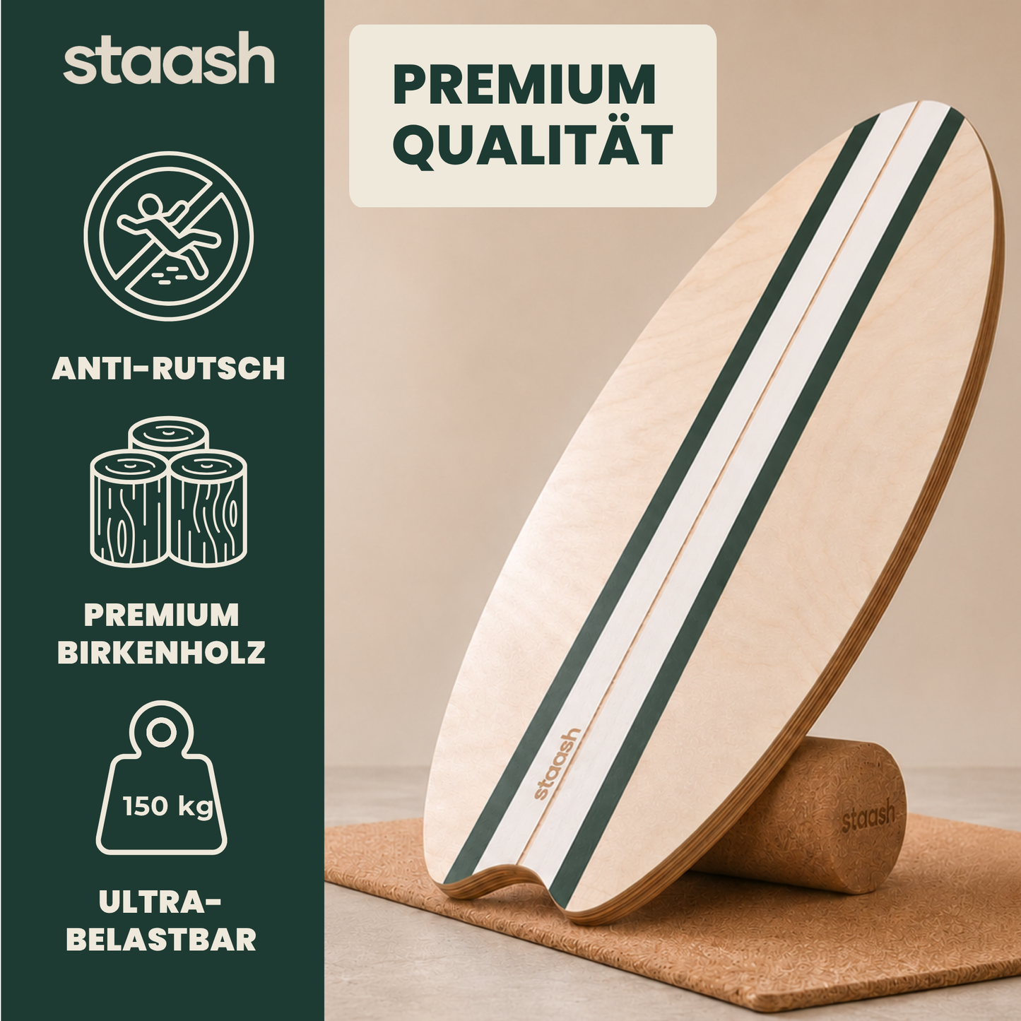 Premium Qualität – Anti-Rutsch Birkenholz