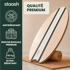 Qualité premium – balance board STAASH en bouleau antidérapant, ultra-résistant jusqu'à 150 kg #locale-fr #color-green