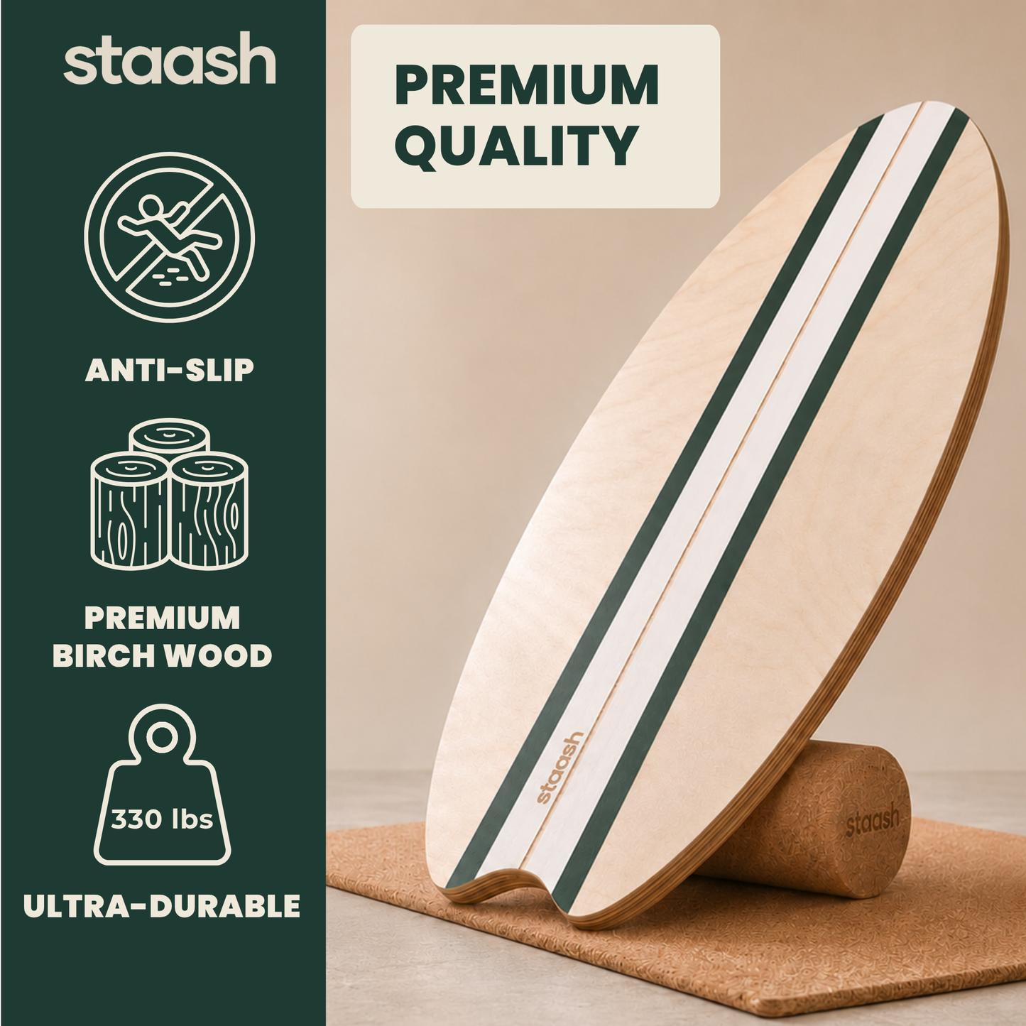Premium quality – anti-slip birch wood